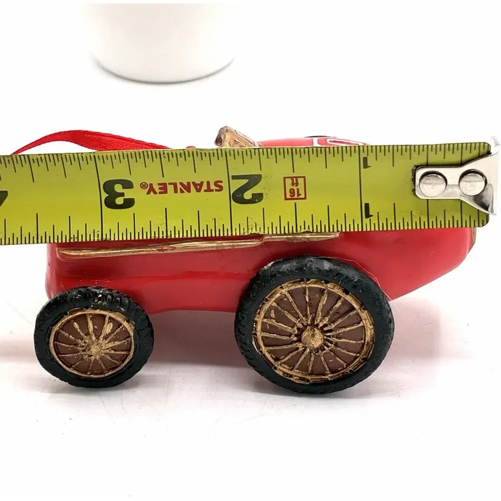 Vintage Red Race Car Christmas Ornament Number 10 3inches